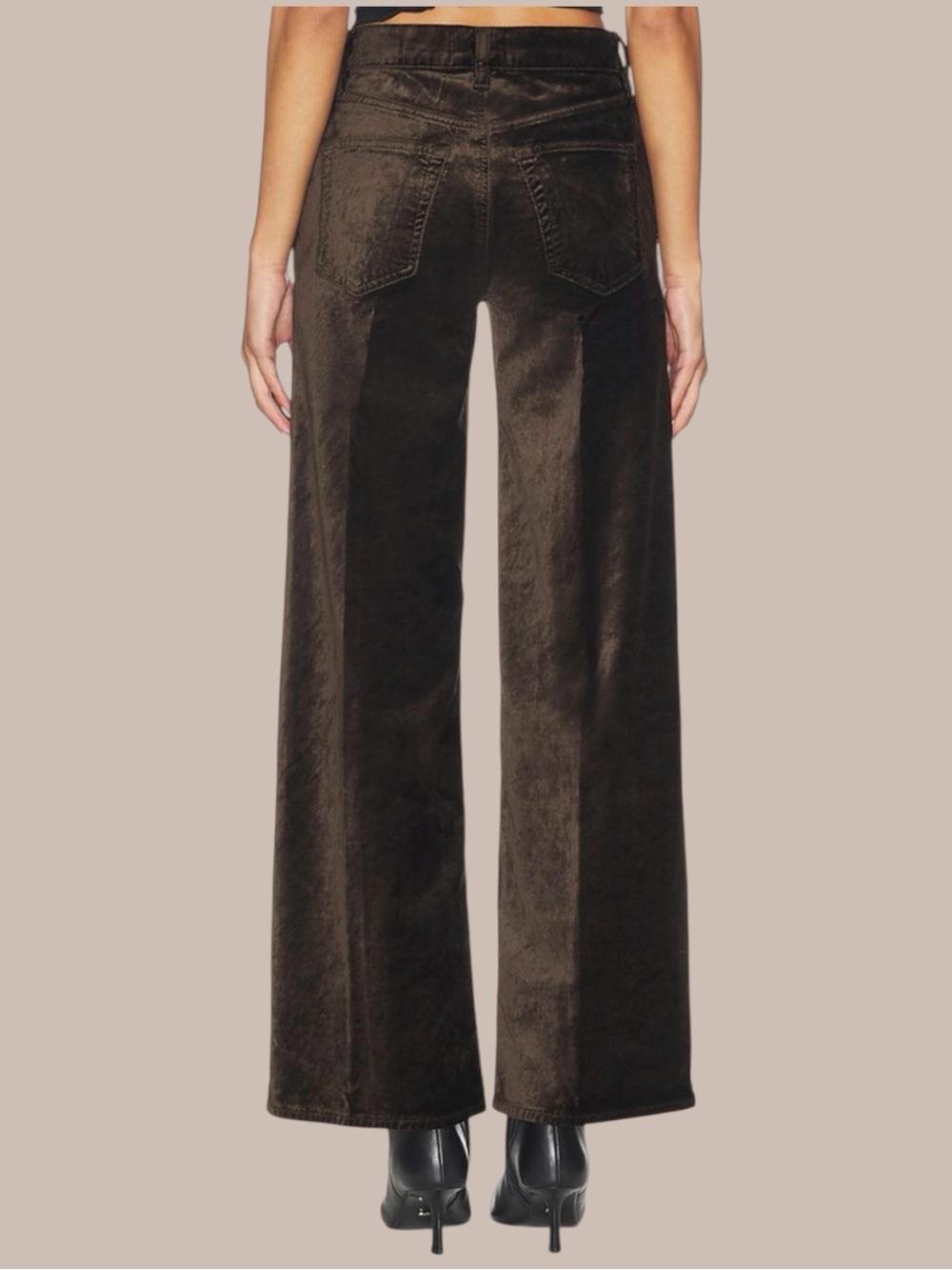 Frame Le Slim Palazzo Pant in Dark Clove Velvet Size 28 - Picture 4 of 14